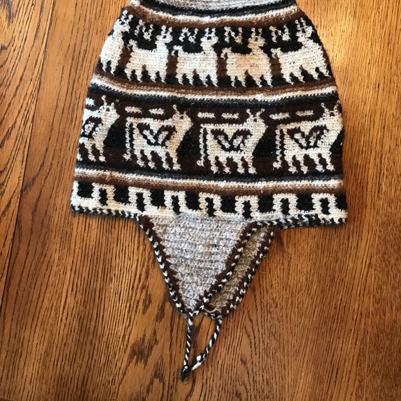 Alpaca Wool Winter Hat ski snowboarding warm handmade animal comfort brown tan - Picture 2 of 6